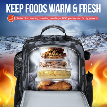 PLUSINNO Cooler Fishing Backpack with Rod Holders 45L Large Water-resistant Fishing Tackle bag Store Fishing Gear Fishing Gifts for Men Father, Sport Bags