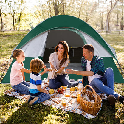 Camping Tent 4 Person, Waterproof Windproof Tent with Rainfly Easy Set up-Portable Dome Tents for Camping