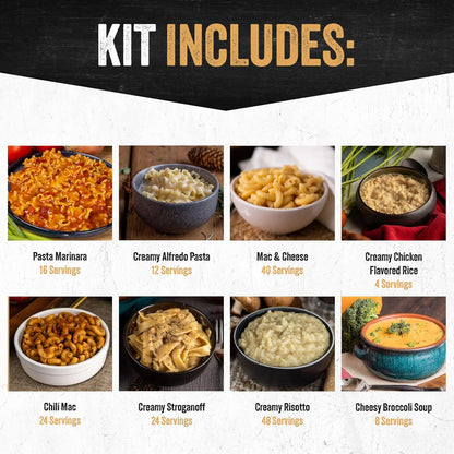 Ready Hour 3-Month Emergency Food Supply (846 Servings), 3-Month Kit, Food Storage Meal Entrées, Real Non-Perishable Meals, 25-Year Shelf Life Food, Portable Flood-Safe Container