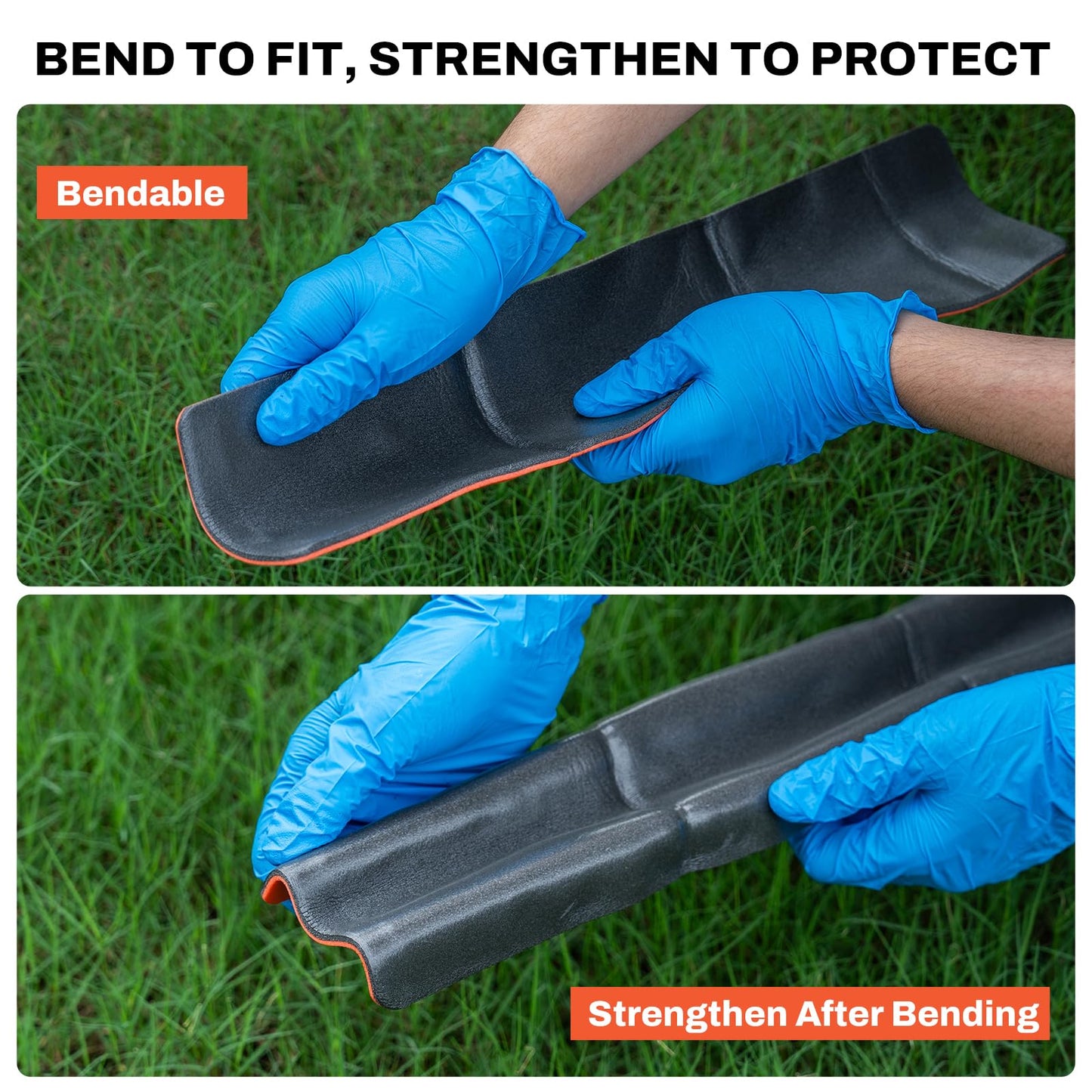 RHINO RESCUE First Aid Splint 36" X 4.3" Orange-Gray, Keep Bones in Position (1, Folded)