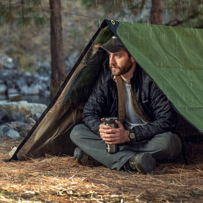 Arcturus XL Heavy Duty Survival Blanket – Insulated Reflective Thermal Camping Tarp - 8.5 FT x 12 FT (Olive Green)