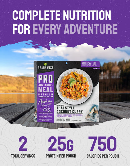 ReadyWise Outdoor Pro Adventure Meal - Country-Style Chicken Pot Pie, 2 Servings, 1 Pouch, 900 Calories, 30g Protein, Freeze Dried Food & Dehydrated Backpacking Camping Meals, up to 5 Year Shelf Life