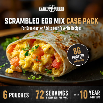 Ready Hour Black Bean Burger Mix Case Pack – 36 Servings (6 Pouches) – Emergency Vegetarian Food, Long Term Storage, Shelf-Stable Veggie Burger, Survival Food Mix