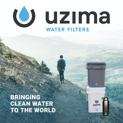 Uzima UZ-2 Camping Water Filter and Drinking Water Filter System, Portable Camping Essentials Purification Gear for Glamping, Hiking, and Hunting Essentials