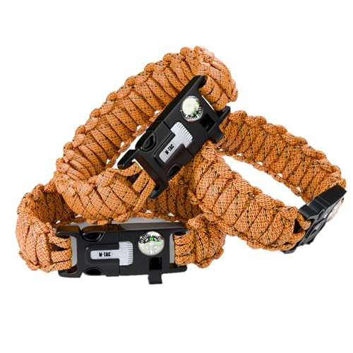 M-Tac Survival Paracord Bracelet with Compass Whistle (Set of 3)