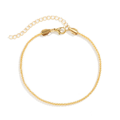 Versatile Sparkling Thin Chain Metal Wind Foot Chain Style Beach Anklet Set