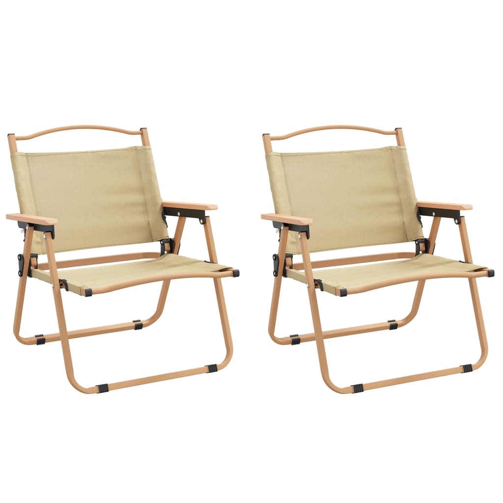 vidaXL Camping Chair 2 Pcs Outdoor Folding Camping Beach Chair Oxford Fabric