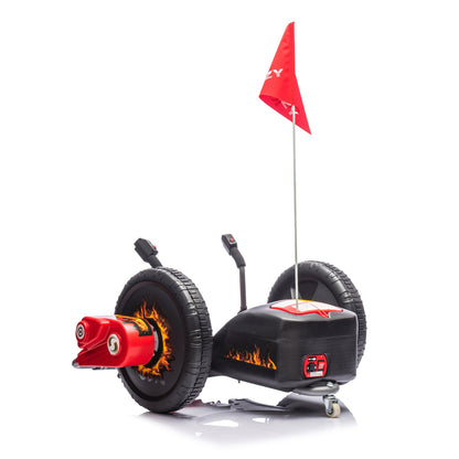 12V Kids Ride On Electric Toy,2WD,16'' exaggerated wheel,Dual handle control for 360 degree flexible steering and rotation