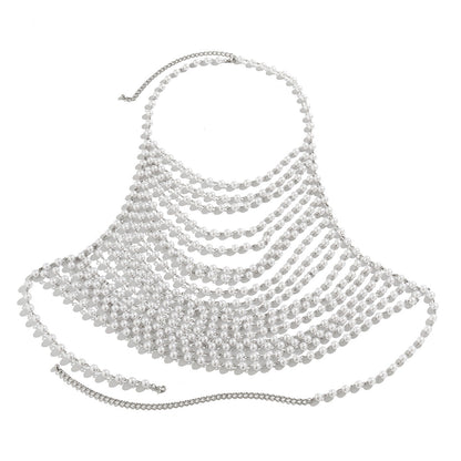 Sexy vacation style pearl bra, clothing chain, bikini chain body
