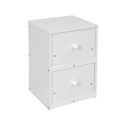 Twin Loft Wood Bed with Under-bed, Built-in Desk, a Storage Cabinet of 2 Drawers, Guardrails, Ladder,White