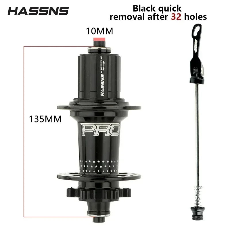 HASSNS PRO7 MTB Hub 32 Holes Bearing Bike Freehub Rear Hub Quick Release 32H Four Palin 7 8 9 10 11 12 Speed 6 Pawl Hubs