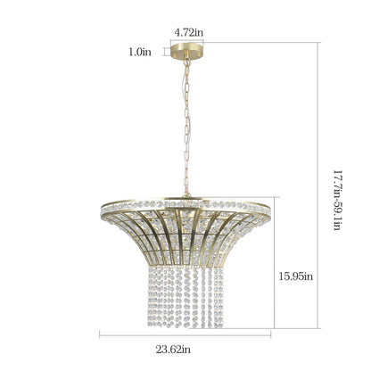(Same as W1340120181/L5021) 8-Light 23.6" Wide Crystal Waterfall Chandelier (Bulb Not Included)