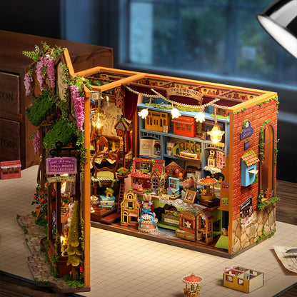 DIY wooden fairy-tale Wonderhous: mini bookends, assembleable houses, gifts, home decor