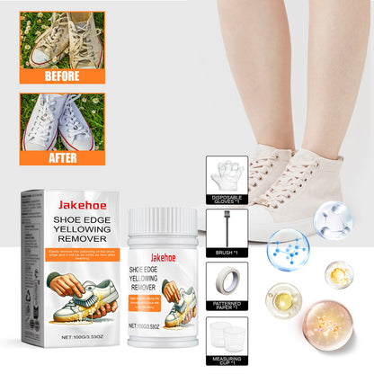 Little White Shoe Cleaner, Small White Shoes Sneakers Clean Upper Dirt Yellow Edge Brightening White Cleaning Lotion