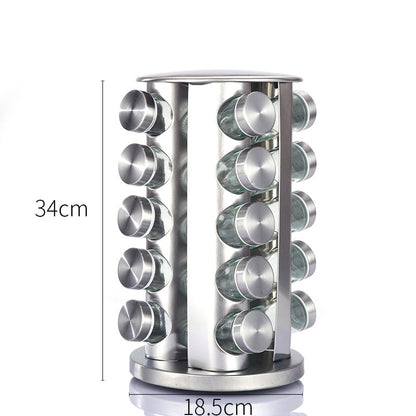 Kitchen articles rotating seasoning rack domestic rotating seasoning tank stainless iron spices seasoning box set