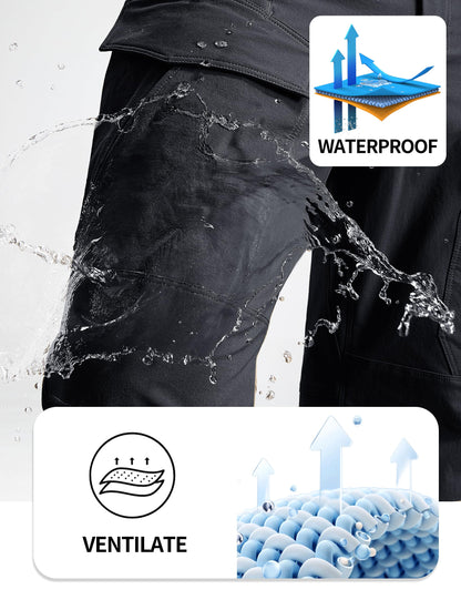 FREE SOLDIER Men's Tactical Water Repellent Ripstop Cargo Work Pants Men Hiking Nylon Spandex Trousers with 8 Pockets