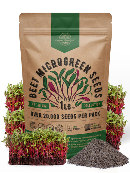 Organo Republic Broccoli Sprouting & Microgreens Seeds - Non-GMO, Heirloom Sprout Seeds Kit, 1lb Resealable Bag for & Growing Microgreens in Soil, Coconut Coir, Aerogarden & Hydroponic