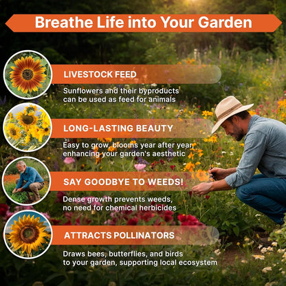 Marigold Seeds Pack 1 oz - Over 9,250 Non-GMO Heirloom Marigold Seeds for Planting Indoor & Outdoor Gardening, Flower Seed for Planting Home and Garden, Flowers Seed in Individual Packet