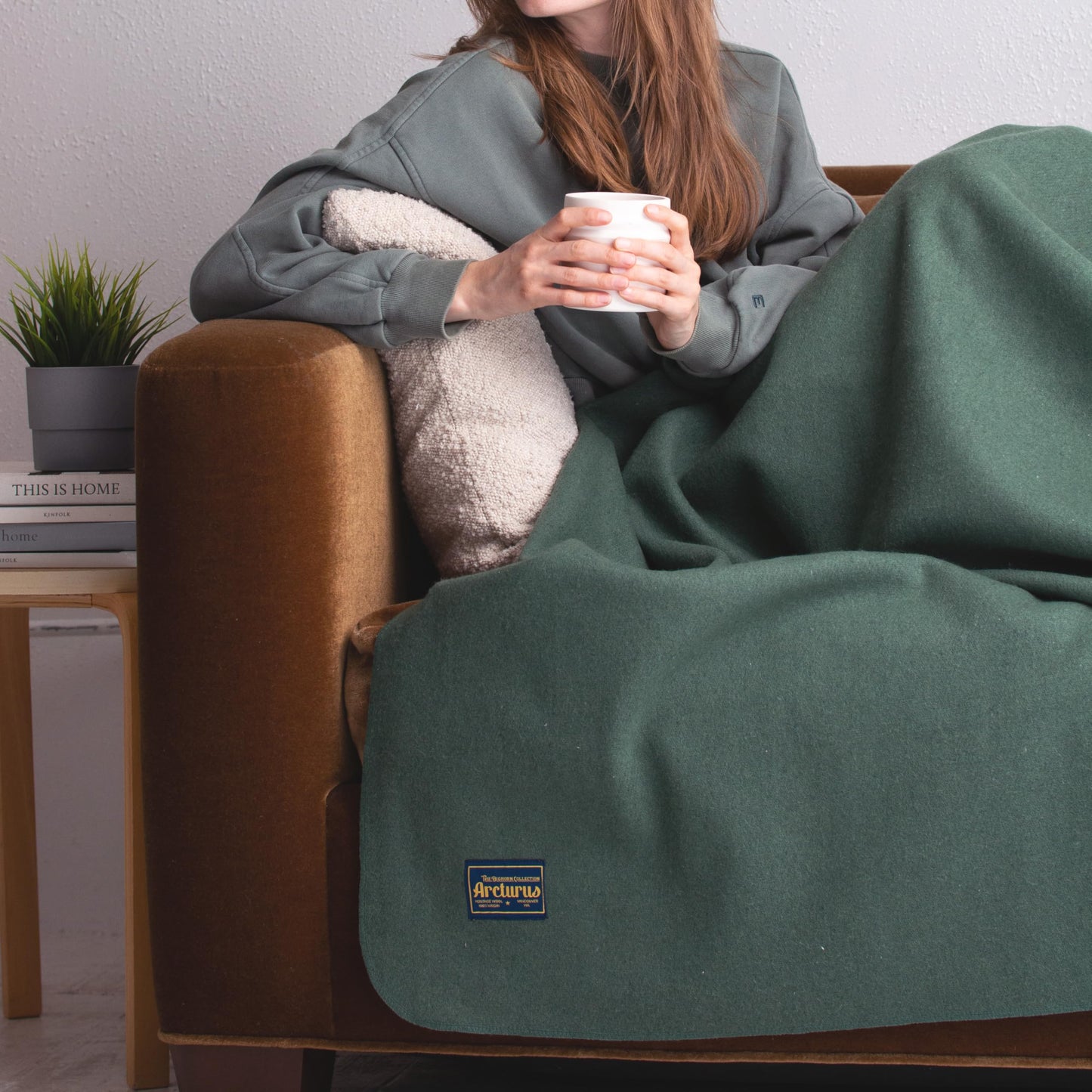 Arcturus Bighorn 100% Virgin Wool Blanket | Heirloom-Quality Wool Bedding for Home & Cabin | Warm, Thick & Durable (Queen Size, Steel Blue)