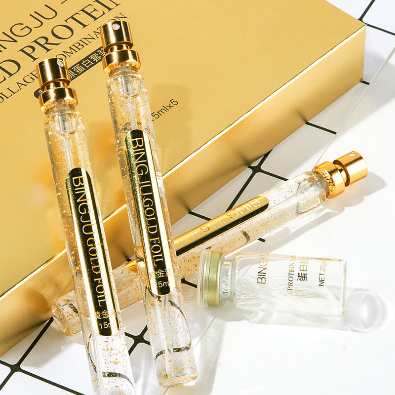 Ice Chrysanthemum Gold Protein Line Line Engraving Facial Light Lines Lifting Firming Micro-Engraving Set Box Skin Care Products