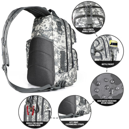 PLUSINNO Fishing Backpack with Fishing Rod and Reel Combos Tackle Boxes, Waterproof Tackle Backpack for Fishing Gear with Rod Holder, Fishing Gifts for Men with Fishing Tool Kit...