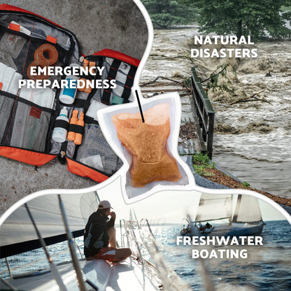 OTS Osmo Seal 8-Pack Emergency Desalination Kit – Portable Salt Water Filter & Water Purifier Survival System for Marine Survival, Boating, Bug Out Bag & Disaster Preparedness – Makes Hydration Drink
