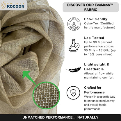 E-M-F Blanket - Organic Cotton Crepe & Sherpa Blanket, with EcoMesh™ Faraday Silver Liner - Size 48x59 inch (122cm x 150cm) - ideal for everyday 5 G, B T, Smart Meter & Wi Fi environments