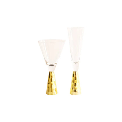 High-end Glass Wine Glasses Golden Wine Glasses Family Party Champagne Glasses Bar Whiskey Cocktail Glasses Martini Glasses