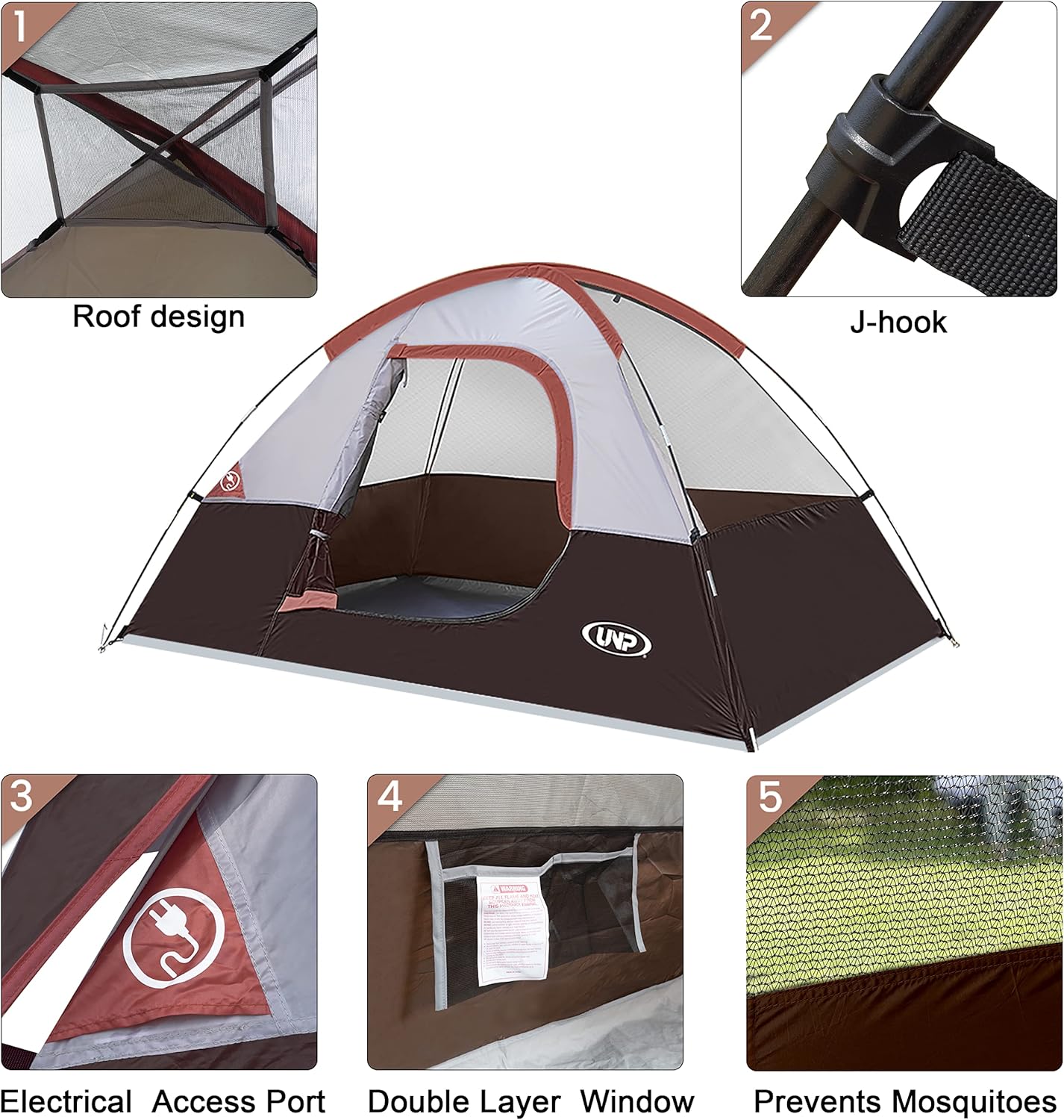 UNP Camping Shower Tent and 2 Person Camping Tent for Hiking Outdoor Fishing Portable