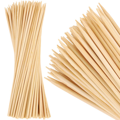 MalloMe XL Bamboo Skewers 6 Inch 100 pcs - 4mm Thick Bamboo Sticks - Heavy Duty Wooden Shish Kabob Skewers for Grilling - for Kebab BBQ Grill Hot Dog, Candy Apple Smores Sticks Wood Skewer Appetizers