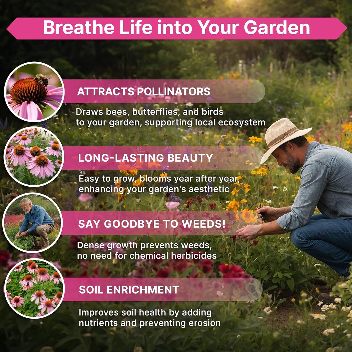 Marigold Seeds Pack 1 oz - Over 9,250 Non-GMO Heirloom Marigold Seeds for Planting Indoor & Outdoor Gardening, Flower Seed for Planting Home and Garden, Flowers Seed in Individual Packet