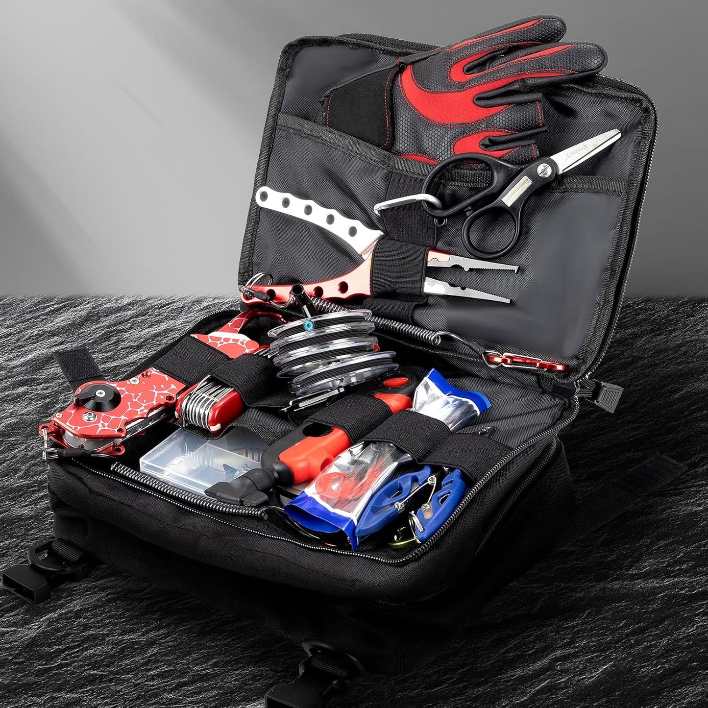 Jueachy Drop Leg Bag(Black)+Tactical Molle Pouch Admin Bag(Black)