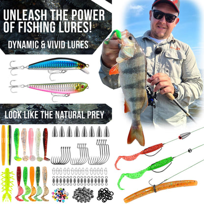 PLUSINNO Fishing Backpack with Tackle Boxes, Waterproof Fishing Sling Tackle Bag For Fishing Gear With Rod Holder, Fishing Gifts for Men With Fishing lures, Fishing pliers, Fish Lip Gripper.