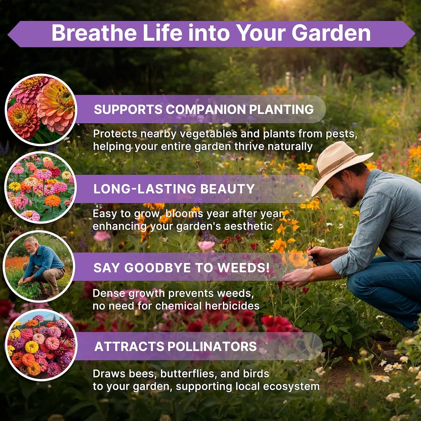 Marigold Seeds Pack 1 oz - Over 9,250 Non-GMO Heirloom Marigold Seeds for Planting Indoor & Outdoor Gardening, Flower Seed for Planting Home and Garden, Flowers Seed in Individual Packet