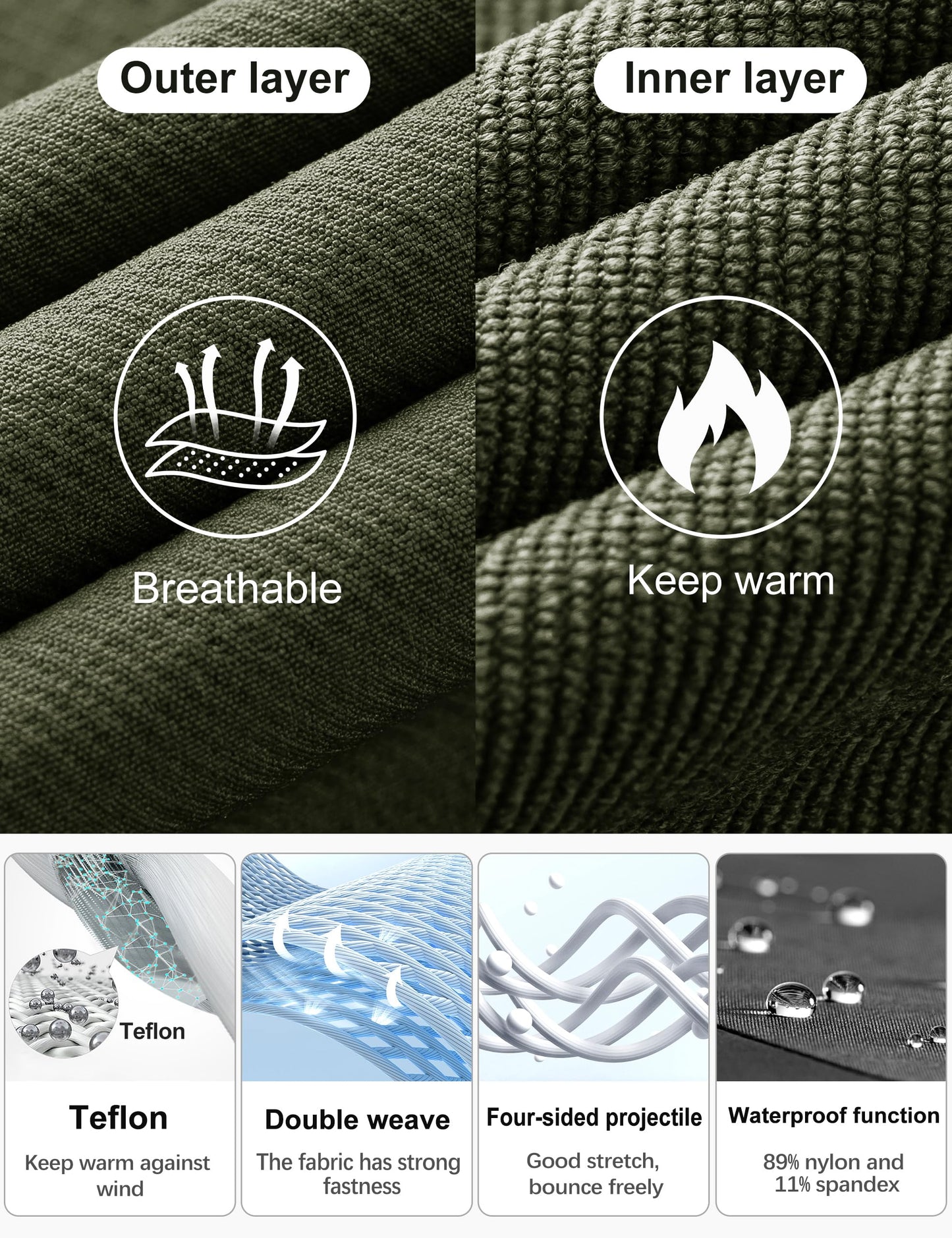 FREE SOLDIER Men's Tactical Water Repellent Ripstop Cargo Work Pants Men Hiking Nylon Spandex Trousers with 8 Pockets