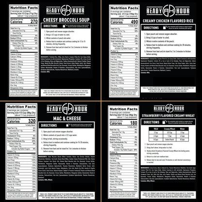 Ready Hour 72-Hour Emergency Food Kit Sample - Survival Meals Variety Pack for Disaster Prep, Freeze-Dried/Dehydrated Camping Food, Bug Out Bag MRE Alternative, Preparedness & Power Outage Supplies