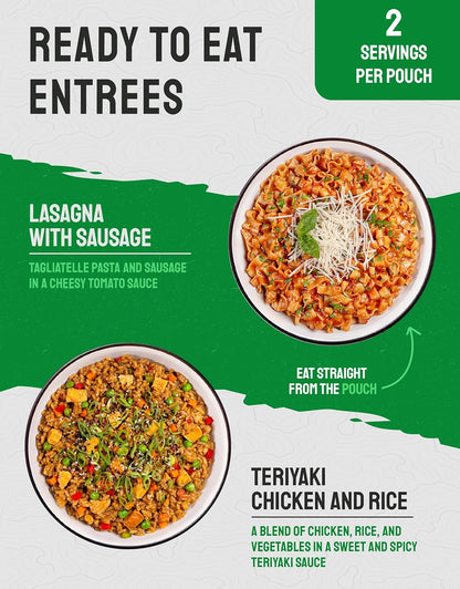 ReadyWise 2 Day Outdoor Camping Meal - 12 Servings Dry Bag, Backpacking & Camping Essentials, Dehydrated & Freeze Dried Survival Food Kit, Hurricane Supplies Bug Out Bag, Up to 15 Year Shelf Life