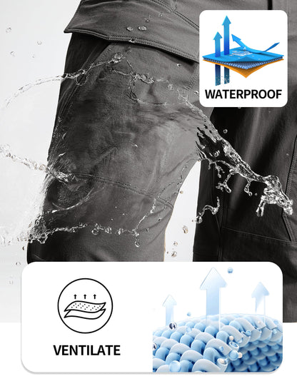 FREE SOLDIER Men's Tactical Water Repellent Ripstop Cargo Work Pants Men Hiking Nylon Spandex Trousers with 8 Pockets