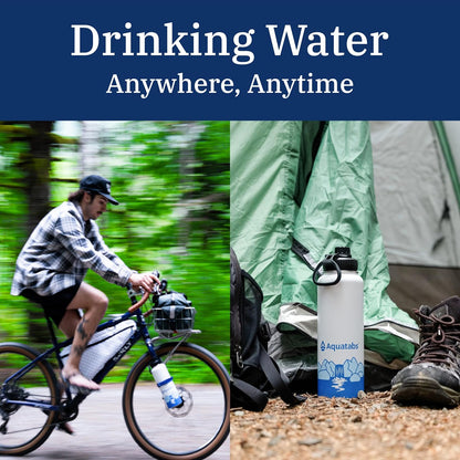Aquatabs Water Bottle – 40 oz Insulated Stainless Steel Water Bottle, BPA-Free, Leak-Proof, Durable Design for Hiking, Travel, Camping & Outdoor Gear