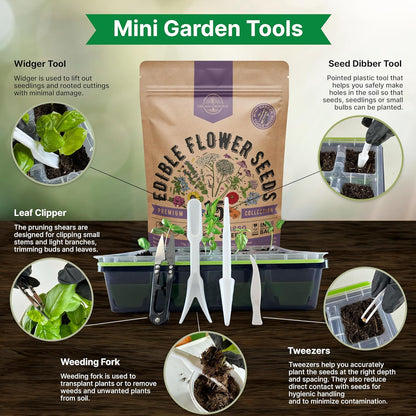 Organo Republic 25 Edible Flower Seeds Variety Pack for Indoor Outdoor Gardening - 8,000+ Non-GMO Heirloom Flower Seeds: Anise, Hyssop, Nasturtium, Pansy, Echinacea, Lavender, Chives & More