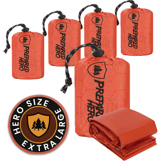 Prepared Hero Survival Bag - Emergency Sleeping Bag, Thermal Bivy Sack for Camping, Hiking, Outdoor. Lightweight, Portable, Survival Shelter.