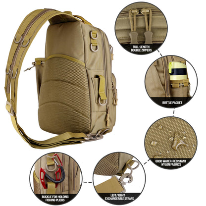 PLUSINNO Fishing Backpack with Fishing Rod and Reel Combos Tackle Boxes, Waterproof Tackle Backpack for Fishing Gear with Rod Holder, Fishing Gifts for Men with Fishing Tool Kit...