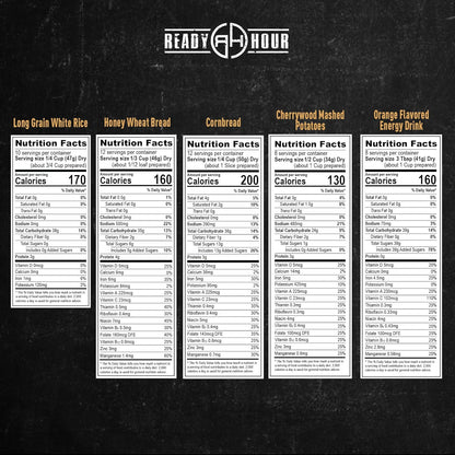Ready Hour 3-Month Emergency Food Supply (846 Servings), 3-Month Kit, Food Storage Meal Entrées, Real Non-Perishable Meals, 25-Year Shelf Life Food, Portable Flood-Safe Container
