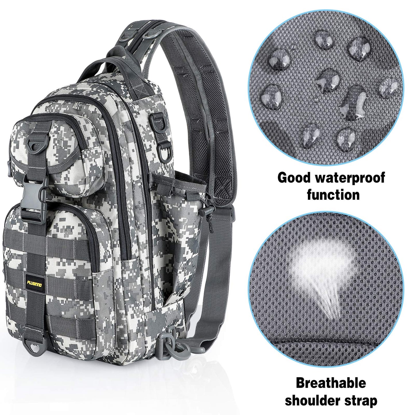 PLUSINNO Fishing Backpack with Fishing Rod and Reel Combos Tackle Boxes, Waterproof Tackle Backpack for Fishing Gear with Rod Holder, Fishing Gifts for Men with Fishing Tool Kit...