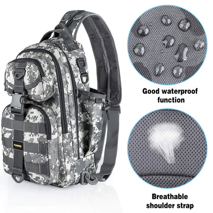 PLUSINNO Fishing Backpack with Fishing Rod and Reel Combos Tackle Boxes, Waterproof Tackle Backpack for Fishing Gear with Rod Holder, Fishing Gifts for Men with Fishing Tool Kit...