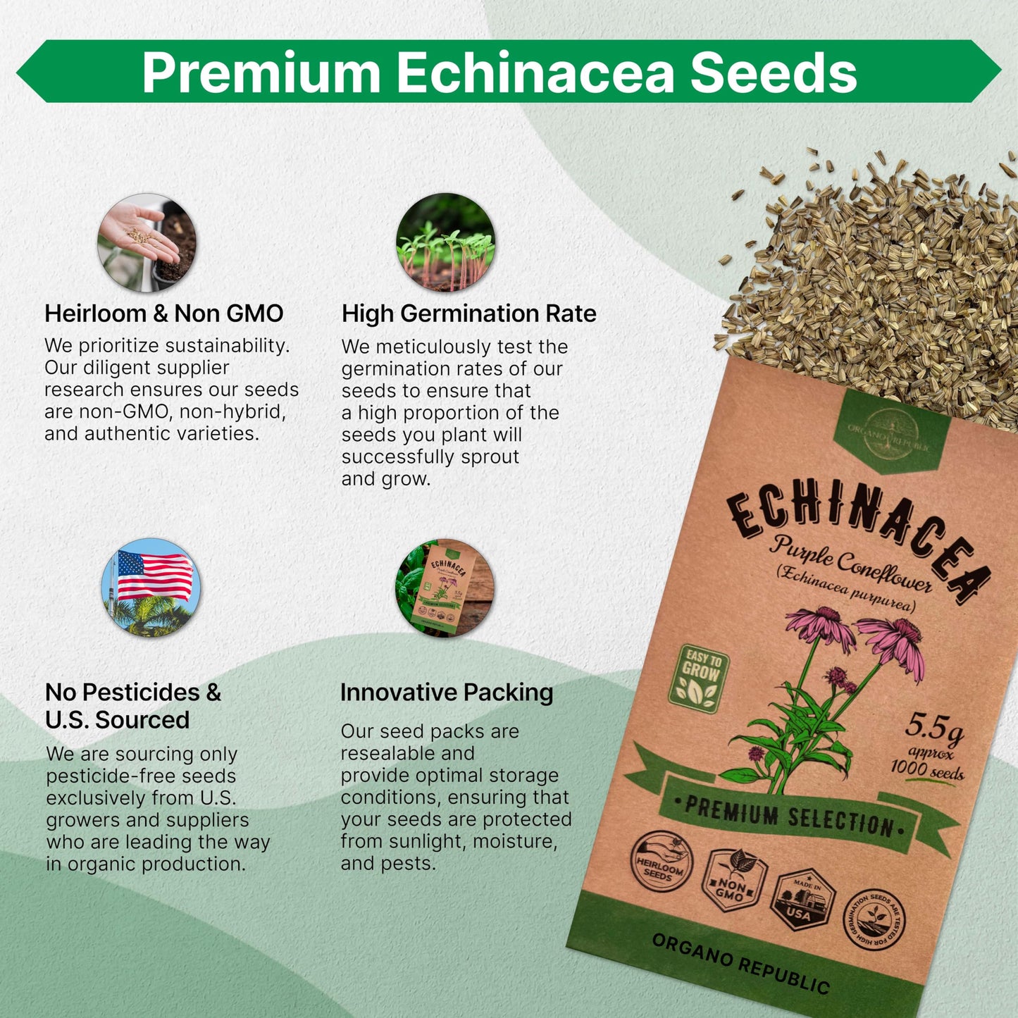 White Yarrow Seeds Pack 0.25 G - Over 2000 Non-GMO Heirloom Yarrow Seeds for Planting Herbs in Individual Seed Packet, Herbs Seeds for Planting Home Garden Indoor & Outdoor Gardening