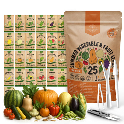 Organo Republic 25 Winter Vegetable & Green Seeds Variety Pack for Outdoors & Indoor Home Gardening 27670+ Non-GMO Heirloom Seeds: Broccoli Beet Carrot Collard Lettuce Radish Spinach Pea Kohlrabi
