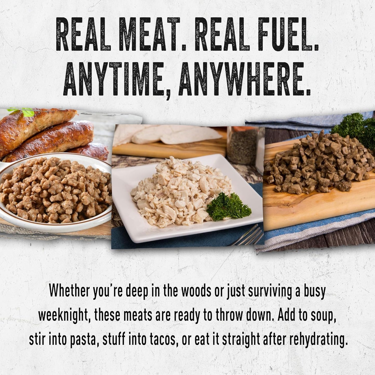 Ready Hour Freeze-Dried Meat Kit (20 Servings), Emergency Supply, Prepper Supply, Protein Source, Emergency Food, Prepper Survival Kit, Bulk Meat, Shelf-Stable, Long-Term Storage