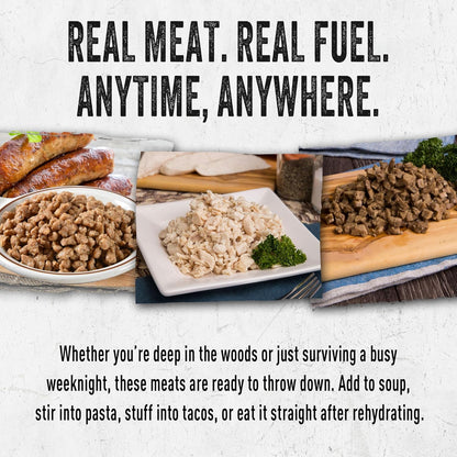 Ready Hour Freeze-Dried Meat Kit (20 Servings), Emergency Supply, Prepper Supply, Protein Source, Emergency Food, Prepper Survival Kit, Bulk Meat, Shelf-Stable, Long-Term Storage