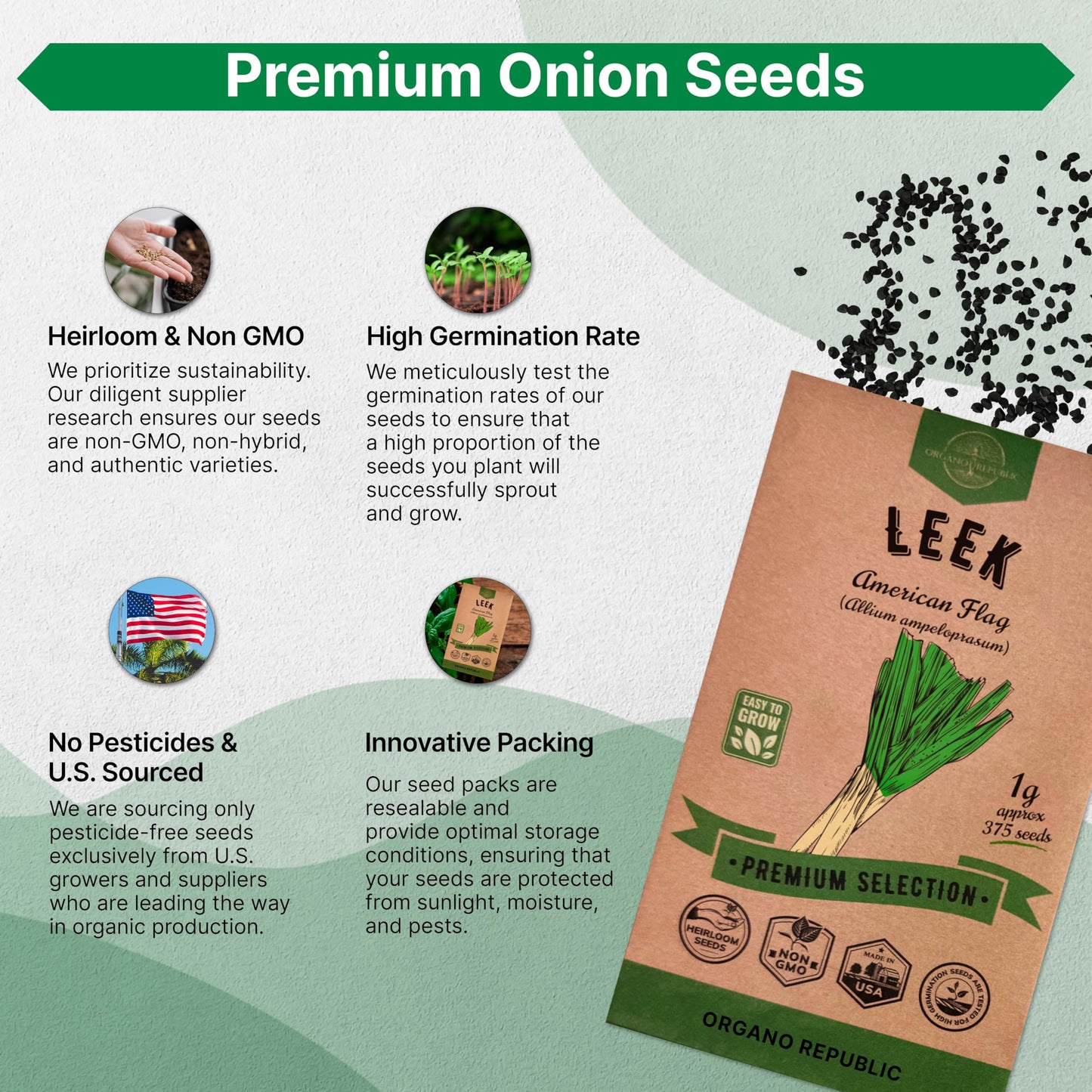 Onion Walla Walla Seeds Pack 1G - Over 275 Non-GMO Heirloom Onion Seeds for Planting Vegetables in Individual Seed Packet, Vegetable Seeds for Planting Home Garden Indoor & Outdoor Gardening